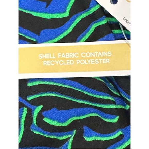 Michael Kors Women’s Blue Unlined Pullover O-Ring Detail Printed Short Sleeve As - Picture 9 of 10